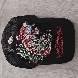 Ed Hardy Koi fish with jewels decorative hat / cap